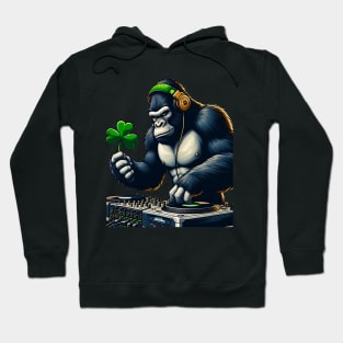 St Patricks Day Bigfoot Sasquatch DJ Saint Paddys Irish Hoodie